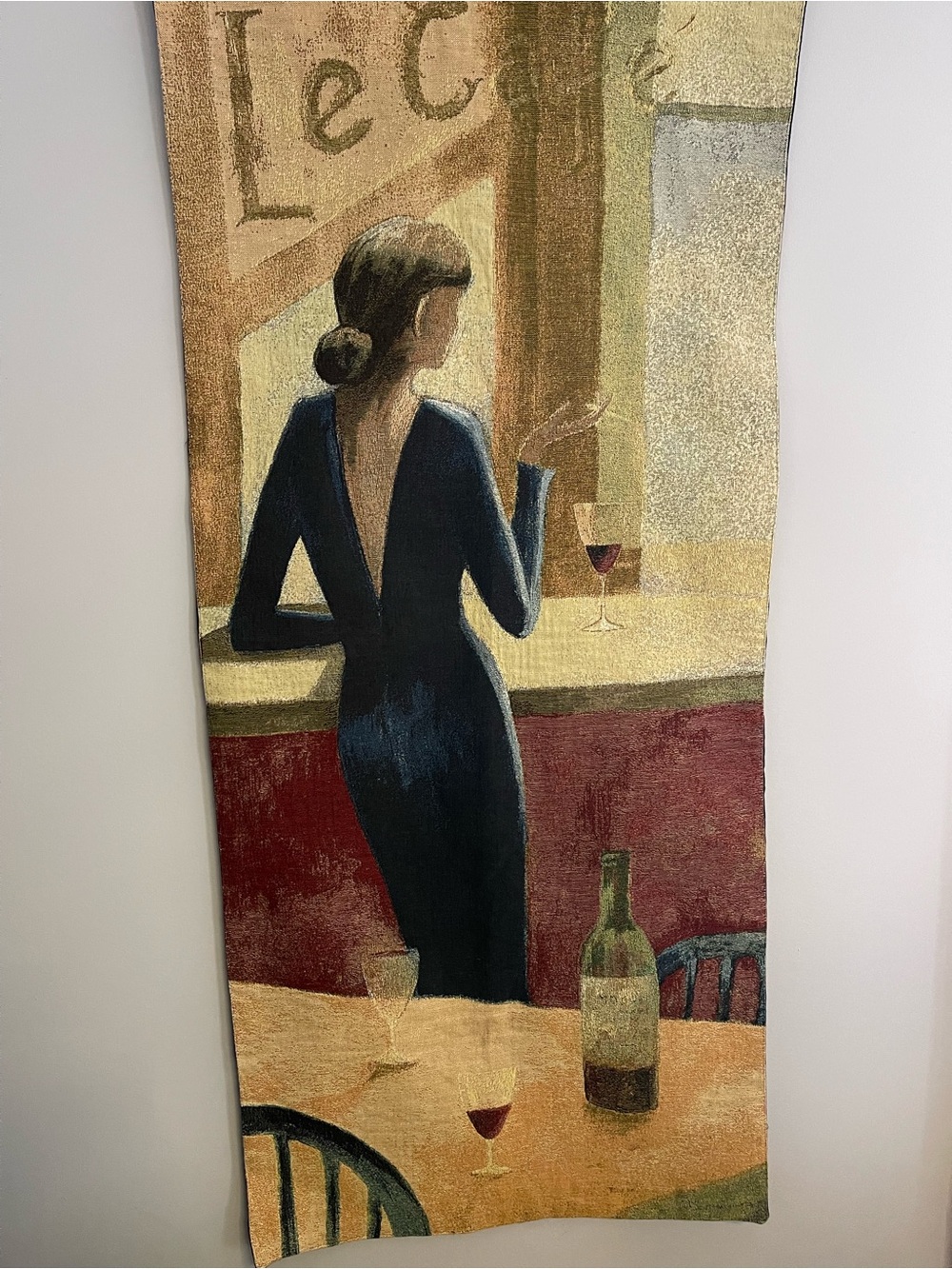 Miguel Dominguez “Le Café” Woven Jacquard Wall Tapestry – 52” × 23”